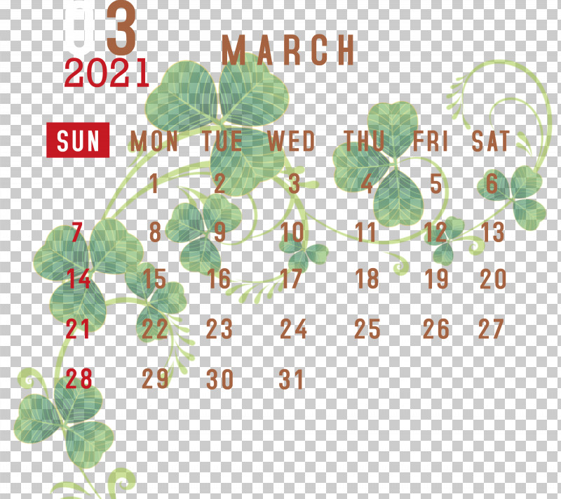 March 2021 Printable Calendar March 2021 Calendar 2021 Calendar PNG, Clipart, 2021 Calendar, Biology, Flower, Green, Leaf Free PNG Download