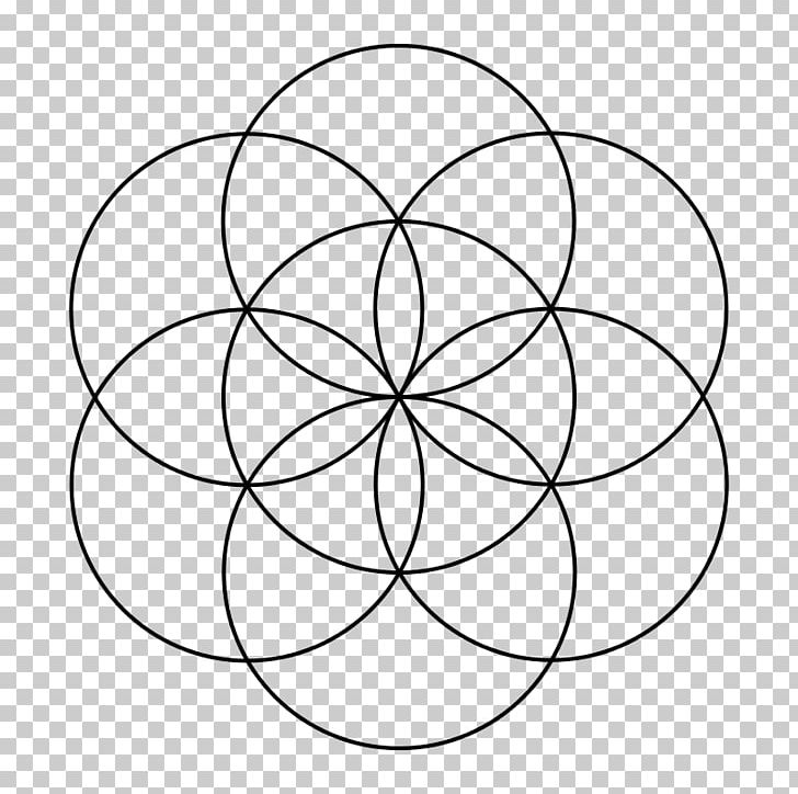 Sacred Geometry Overlapping Circles Grid Symmetry Pattern PNG, Clipart, Area, Art, Black And White, Circle, Drawing Free PNG Download