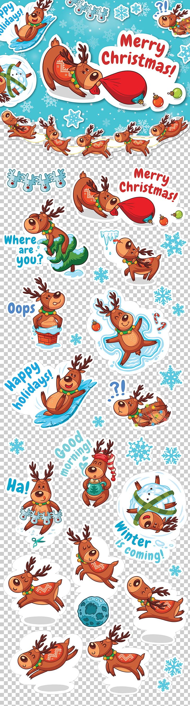 Reindeer Santa Claus Christmas Illustration PNG, Clipart, Animal, Area, Cartoon, Cartoon Design, Character Free PNG Download