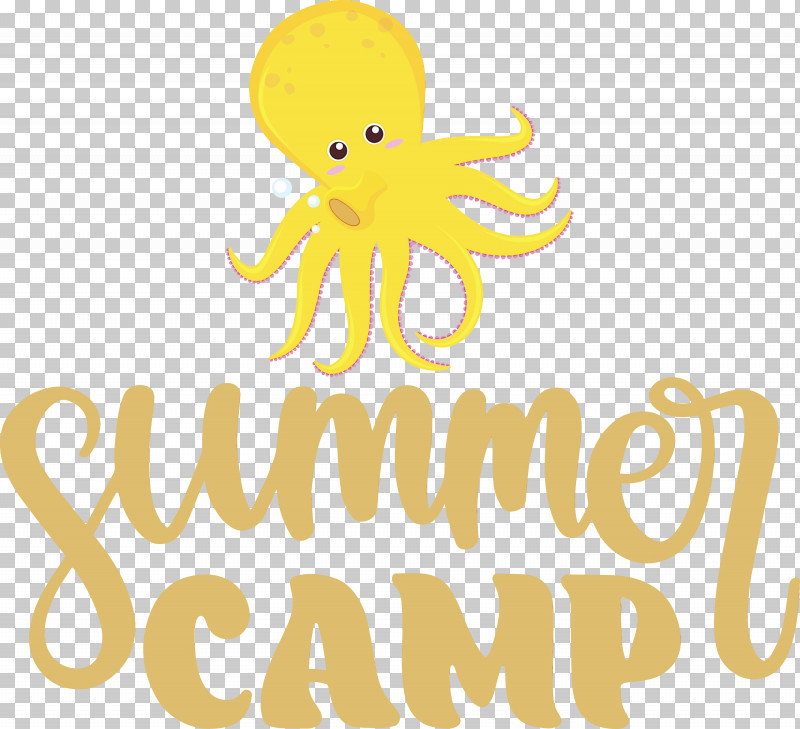 Logo Cartoon Octopus Octopus / M Yellow PNG, Clipart, Camp, Cartoon, Happiness, Line, Logo Free PNG Download