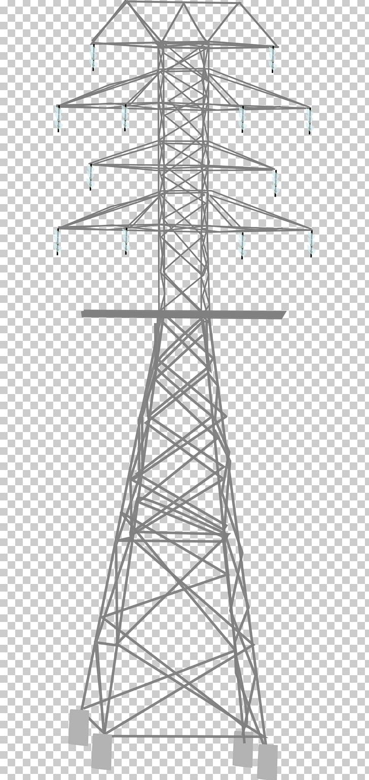 Drawing Overhead Power Line Transmission Tower Electric Potential Difference High Voltage PNG, Clipart, Angle, Artwork, Black And White, Drawing, Electrical Supply Free PNG Download