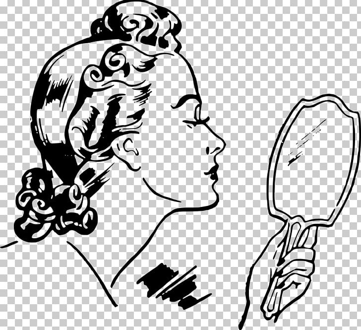 Woman Mirror PNG, Clipart, Arm, Art, Artwork, Beauty Parlour, Black Free PNG Download