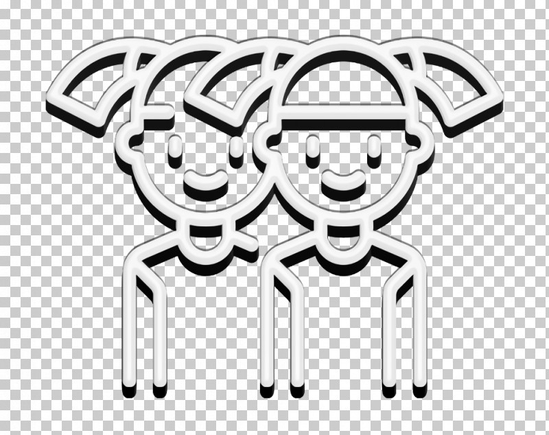Twins Icon Family Icon PNG, Clipart, Black, Black And White, Cartoon, Family Icon, Line Free PNG Download