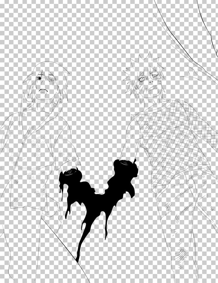 Dog Naruto Visual Arts Line Art Sketch PNG, Clipart, Animals, Arm, Black, Carnivoran, Cartoon Free PNG Download