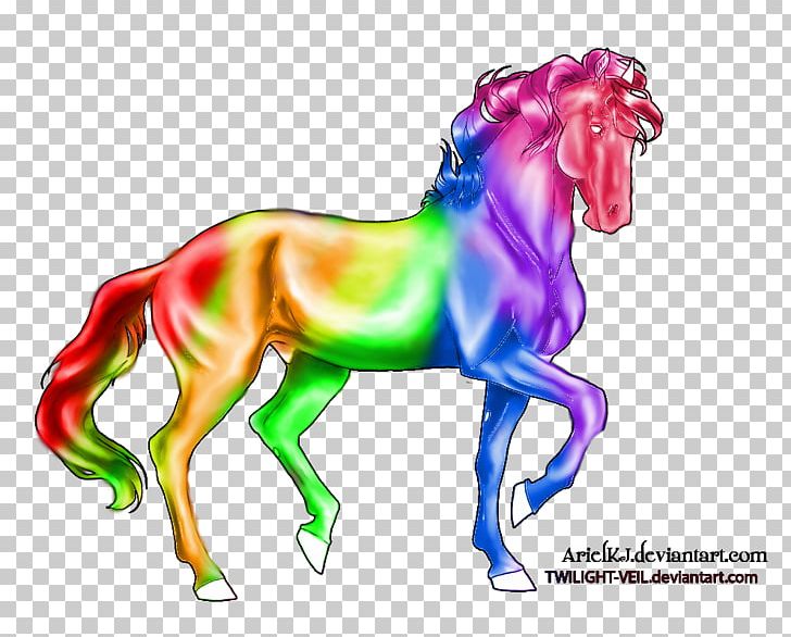 Mustang Mane Pony Stallion Rainbow PNG, Clipart, Animal Figure, Art, Color, Colorful Journey, Drawing Free PNG Download