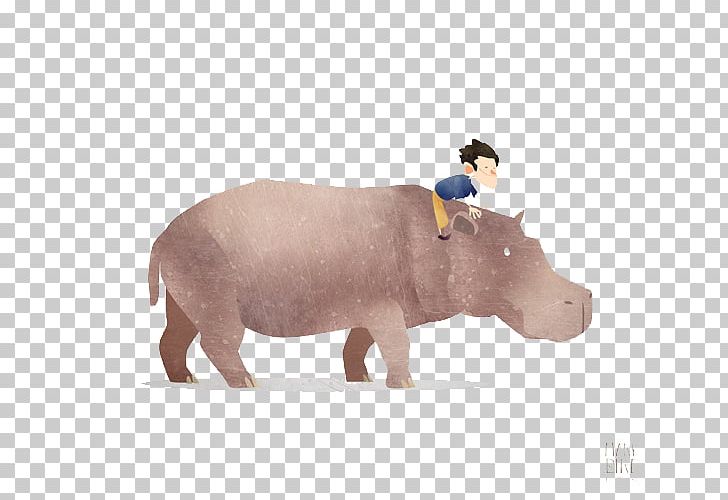 Hippopotamus Rhinoceros Paper Printing Illustration PNG, Clipart, Animals, Baby Boy, Boy Cartoon, Boys, Card Cover Free PNG Download