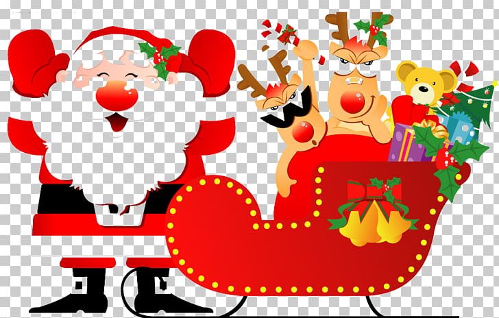 Santa Claus Reindeer Christmas Card PNG, Clipart, Cartoon, Christmas Card, Christmas Decoration, Christmas Lights, Christmas Music Free PNG Download