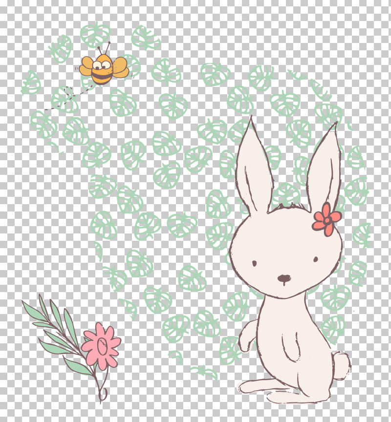 Easter Bunny PNG, Clipart, Cartoon, Cartoon Rabbit, Cute Rabbit, Easter Bunny, Flower Free PNG Download