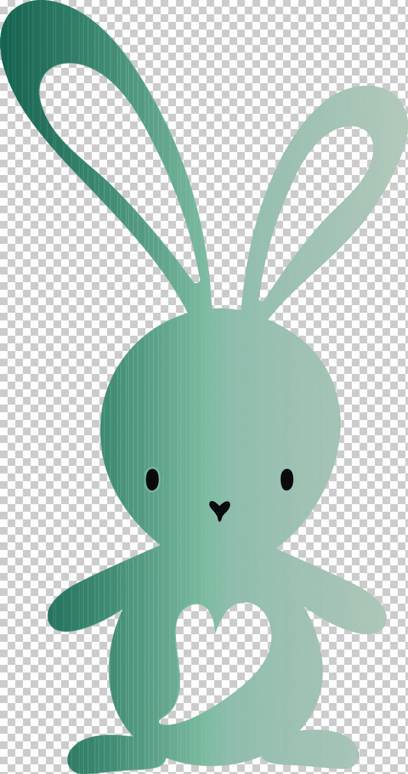 Green Cartoon Turquoise Animal Figure Rabbit PNG, Clipart, Animal Figure, Cartoon, Cute Easter Bunny, Easter Day, Green Free PNG Download