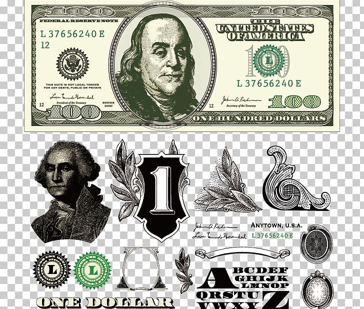 United States One-dollar Bill United States Dollar United States One Hundred-dollar Bill Euro/dollar PNG, Clipart, Cash, Encapsulated Postscript, Happy Birthday Vector Images, Material, Materials Free PNG Download