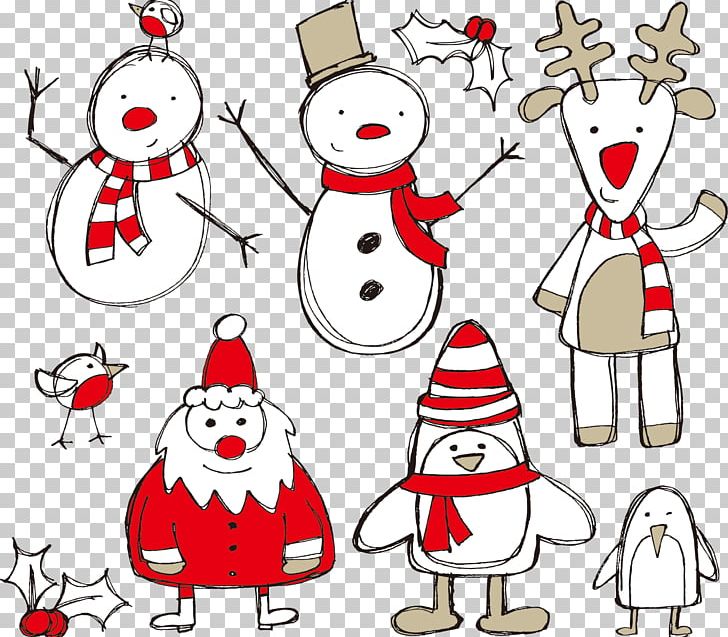 Santa Claus Christmas Tree Christmas Decoration PNG, Clipart, Area, Art, Artwork, Black And White, Cartoon Free PNG Download