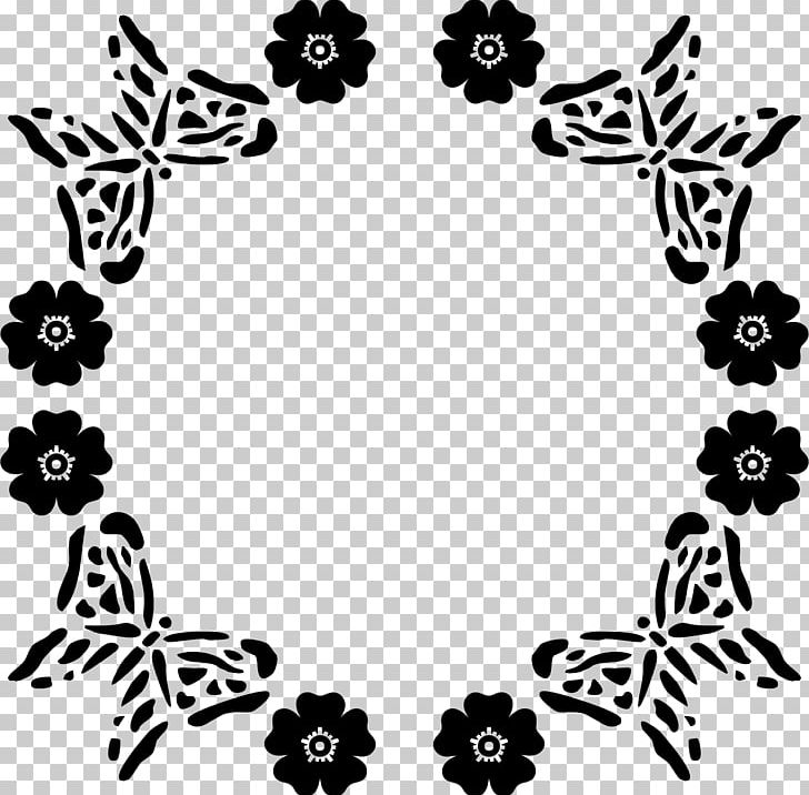 Flower Butterfly PNG, Clipart, Artwork, Black, Black And White, Butterfly, Flora Free PNG Download