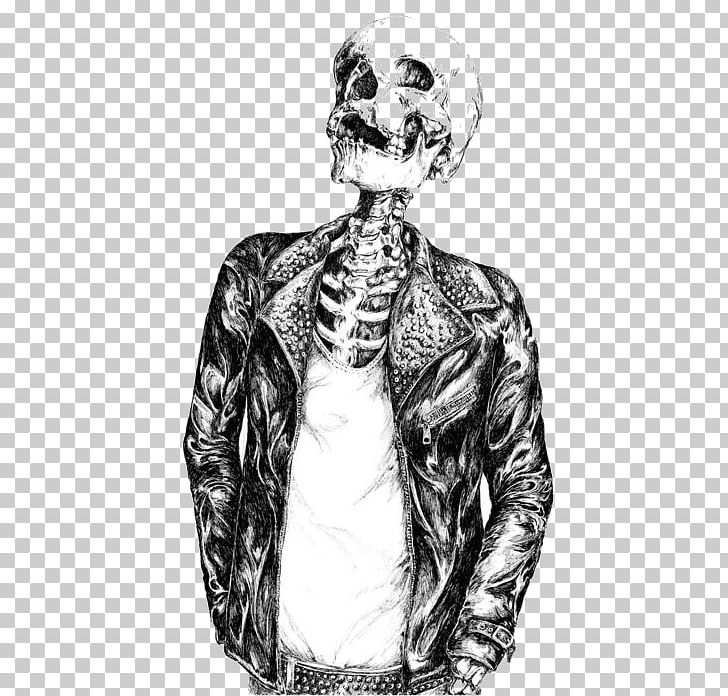 Punk Rock Illustration Drawing Skull PNG, Clipart, Art, Black And White, Bone, Costume Design, Death Free PNG Download