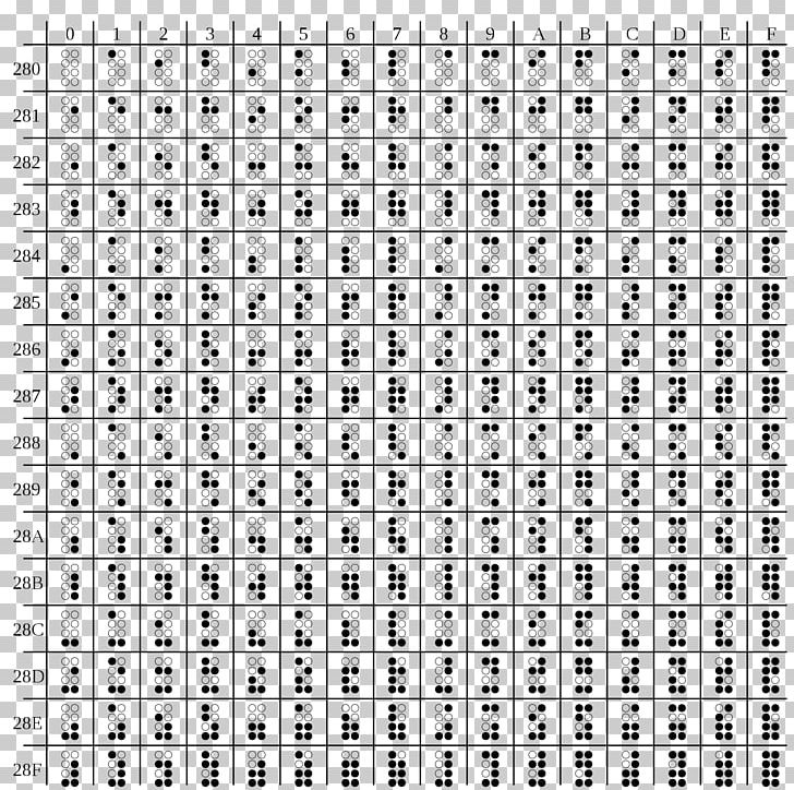Unicode Braille Patterns Symbol ASCII PNG, Clipart, Area, Ascii, Black And White, Blindness, Book Free PNG Download