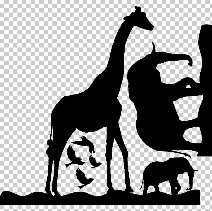 Giraffe Silhouette Mustang Gazelle PNG, Clipart, Animal, Animals, Black, Black And White, Drawing Free PNG Download