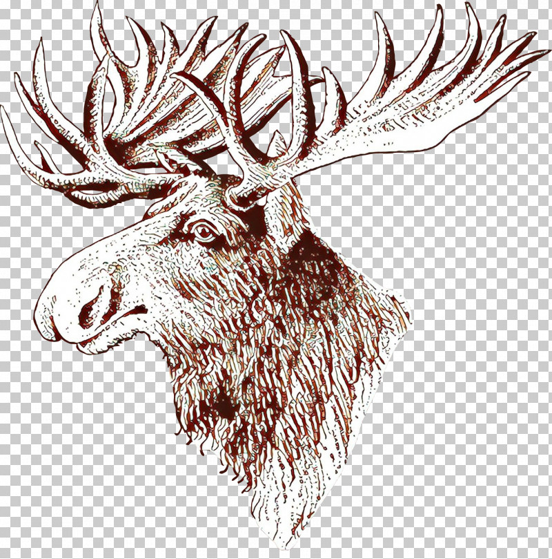 Head Elk Drawing Horn Line Art PNG, Clipart, Antler, Deer, Drawing, Elk, Head Free PNG Download
