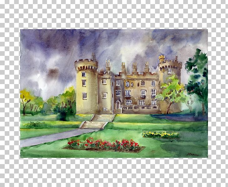 Watercolor Painting Kilkenny Castle Rose Garden Castle Road PNG, Clipart, Acrylic Paint, Art, Artist, Artwork, Building Free PNG Download