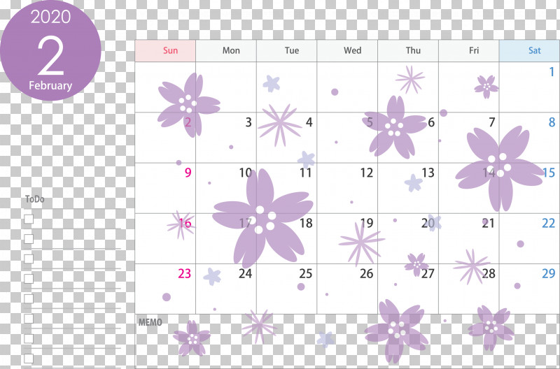 February 2020 Calendar February 2020 Printable Calendar 2020 Calendar PNG, Clipart, 2020 Calendar, February 2020 Calendar, February 2020 Printable Calendar, Lavender, Lilac Free PNG Download