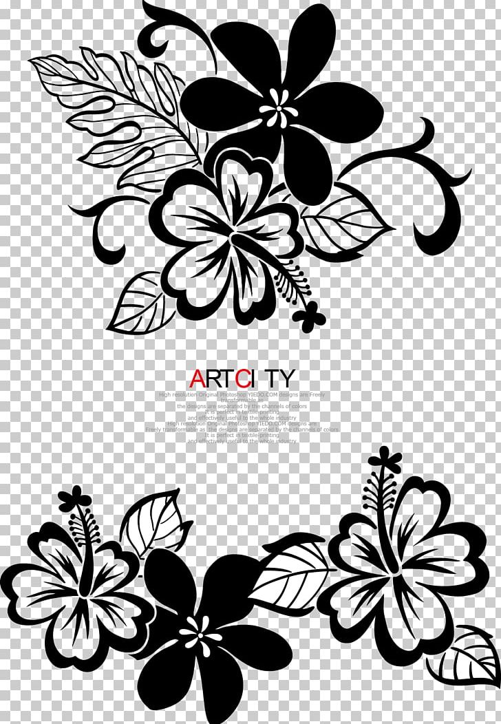 Black And White Motif Flower PNG, Clipart, Black, Branch, Christmas Decoration, Color, Decorative Free PNG Download