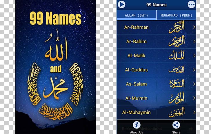 Names Of God In Islam Names And Titles Of Muhammad Allah Durood PNG, Clipart, Advertising, Allah, Android, Banner, Brand Free PNG Download