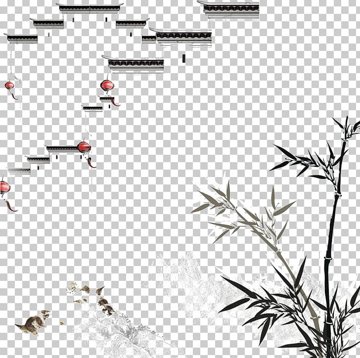 Bamboo Painting Drawing Ink Wash Painting PNG, Clipart, Angle, Branch, Chinese Painting, Chinese Style, Cover Free PNG Download
