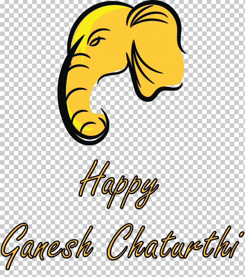 Logo Cartoon Yellow Line Happiness PNG, Clipart, Biology, Cartoon, Ganesh, Ganesh Chaturthi, Happiness Free PNG Download