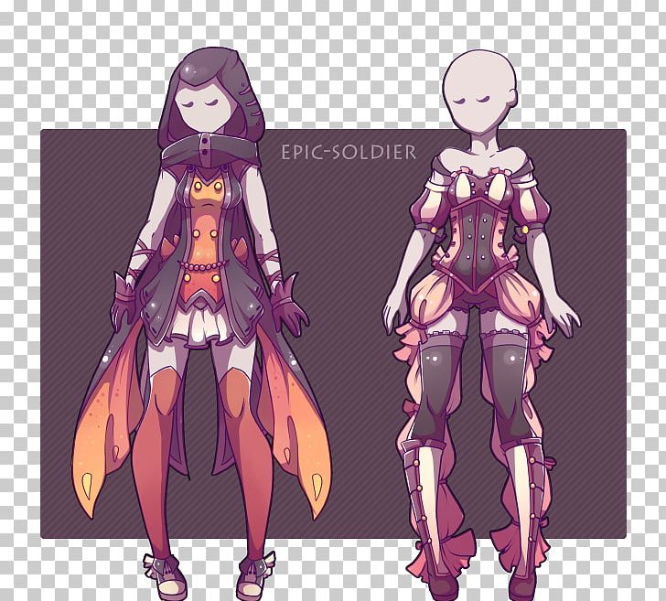 Clothing Costume Drawing Dress Cosplay, anime mannequin base, purple,  violet png
