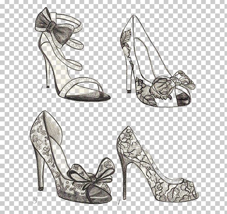 vector drawing in vintage style of woman fashion shoes Stock Vector | Adobe  Stock