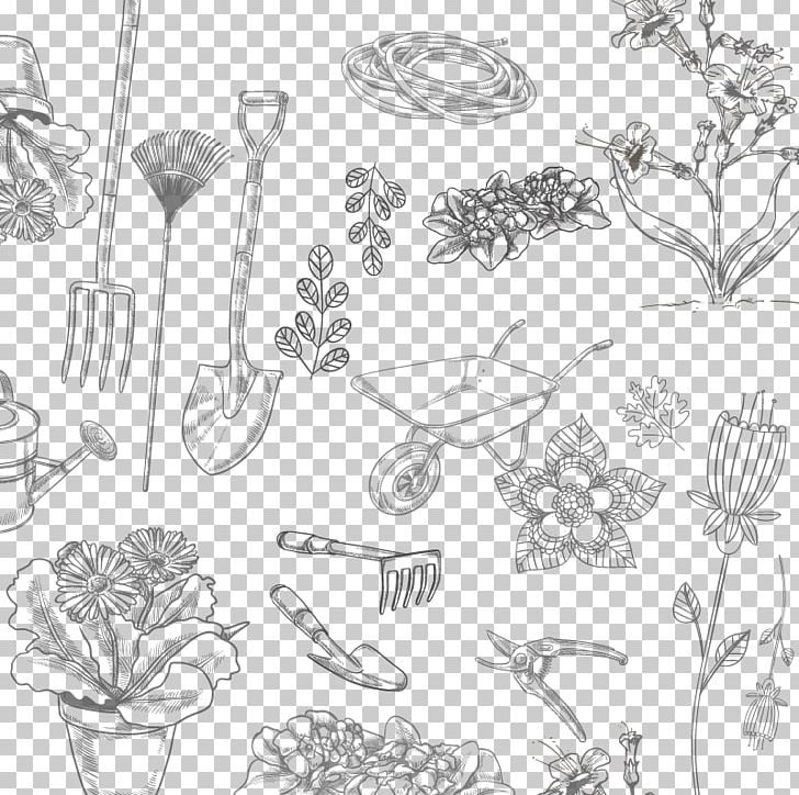 Garden Tool Horticulture PNG, Clipart, Branch, Flower, Garden, Hand Drawn, Happy Birthday Vector Images Free PNG Download