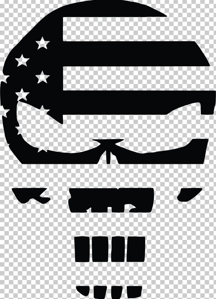 United States Of America Punisher Flag Of The United States Decal PNG, Clipart, Angle, Black, Black And White, Decal, Flag Free PNG Download