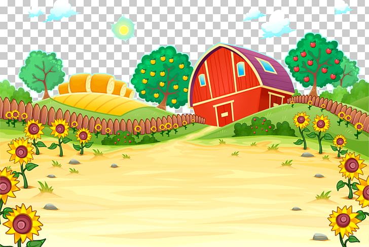 Farm Cartoon Illustration PNG, Clipart, Agriculture, Computer Wallpaper, Drawing, Ecosystem, Farm Free PNG Download