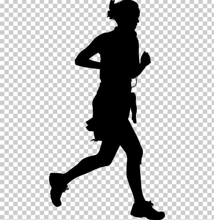 Jogging Silhouette Running PNG, Clipart, Arm, Black And White, Computer Icons, Female Girl, Footwear Free PNG Download