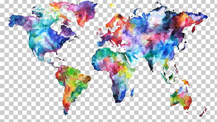 World Map Watercolor Painting Canvas Print PNG, Clipart, Abstract, Abstract Art, Art, Canvas, Canvas Print Free PNG Download