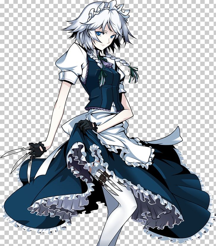 The Embodiment Of Scarlet Devil Sakuya Izayoi Scarlet Devil Mansion Maid Desktop PNG, Clipart, Anime, Black Hair, Cg Artwork, Desktop Wallpaper, Fan Art Free PNG Download