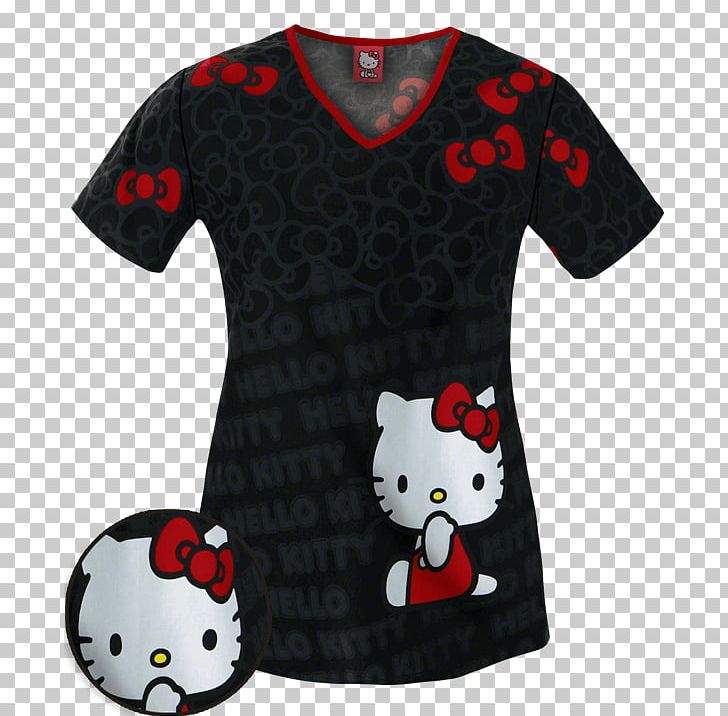 T-shirt Hello Kitty Jersey Uniform Scrubs PNG, Clipart, Black, Blouse, Brand, Clothing, Coat Free PNG Download