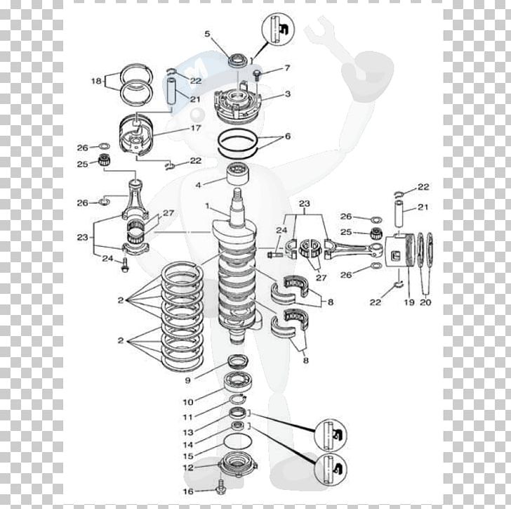 Evinrude Outboard Motors Yamaha Motor Company Crankshaft Mercury Marine PNG, Clipart, Angle, Auto Part, Black And White, Body Jewelry, Crankshaft Free PNG Download