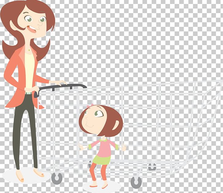 Mother Shopping Cart Daughter PNG, Clipart, Angle, Area, Cartoon, Child, Computer Icons Free PNG Download