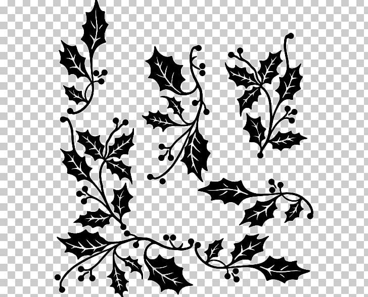 Common Holly Black And White PNG, Clipart, Artwork, Black, Black And White, Border, Border Vector Free PNG Download