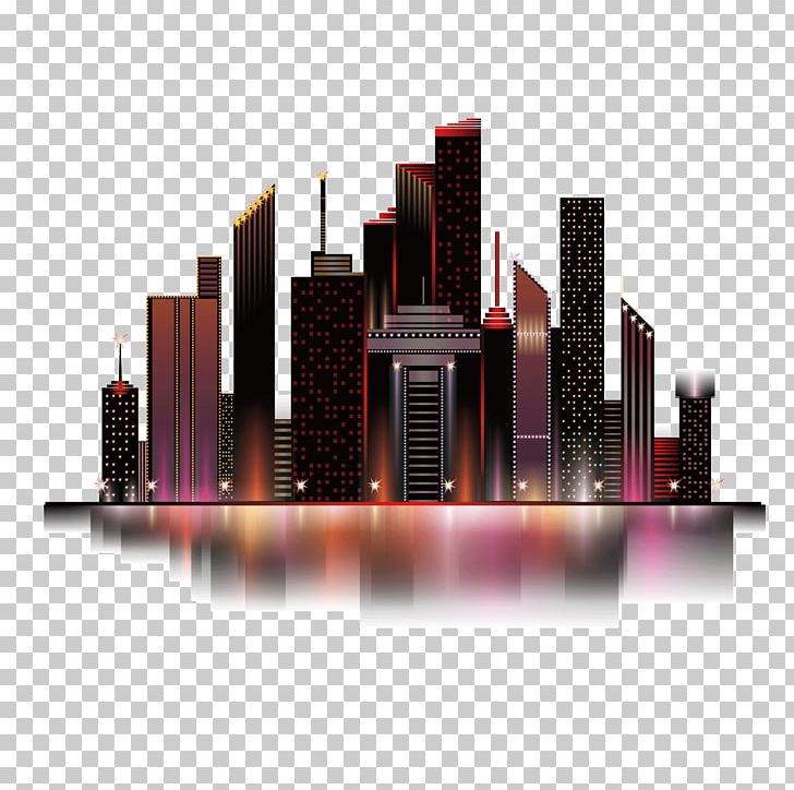 Red Reflections Colorful Buildings Urban Night Sky PNG, Clipart, Architecture, Building, City, City Night Sky, Color Free PNG Download