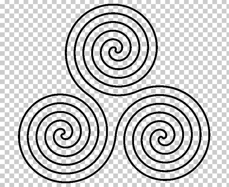Triskelion Spiral Symbol PNG, Clipart, Archimedean Spiral, Area, Art, Black And White, Celtic Knot Free PNG Download