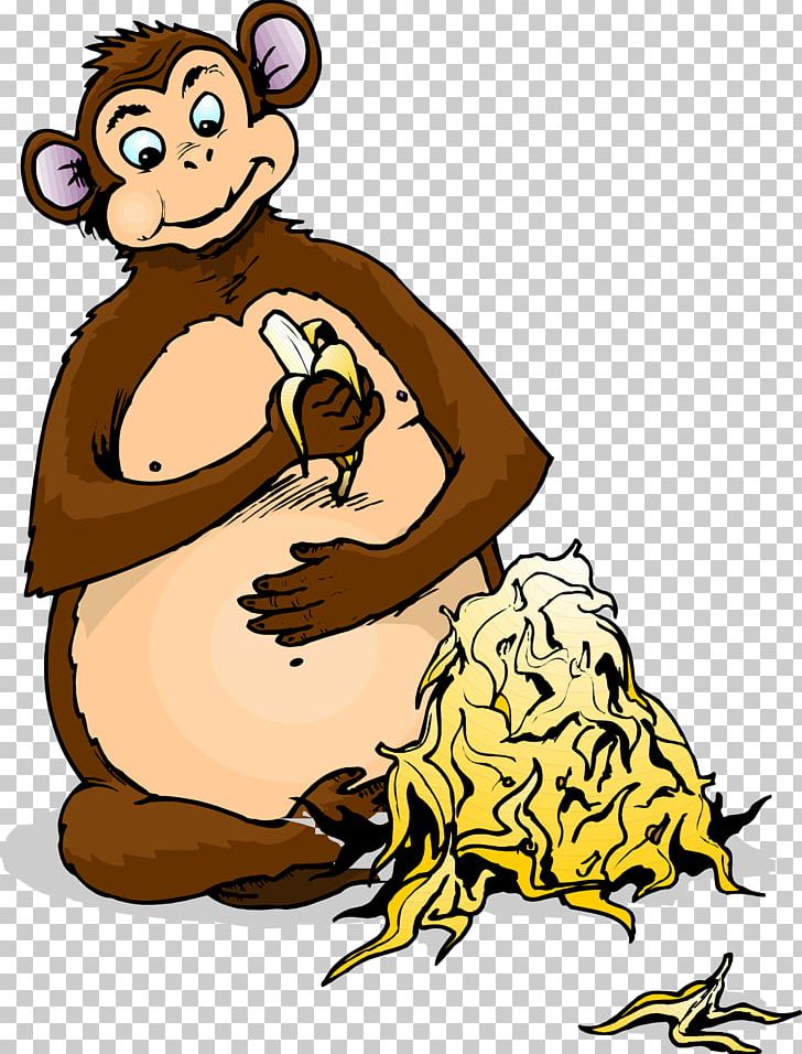 Monkey Cartoon Banana PNG, Clipart, Art, Artwork, Banana, Big Cats, Carnivoran Free PNG Download