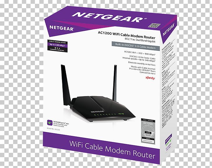 Cable Modem Netgear Wireless Router PNG, Clipart, Brand, Cable Modem, Cable Television, Comcast, Docsis Free PNG Download