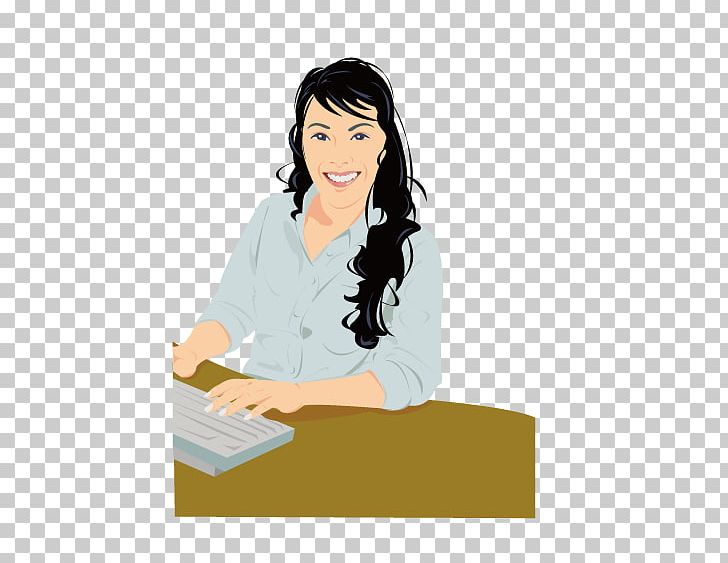 Computer Keyboard Adobe Illustrator Woman PNG, Clipart, Arm, Beautiful Girl, Brown Hair, Button, Cartoon Free PNG Download