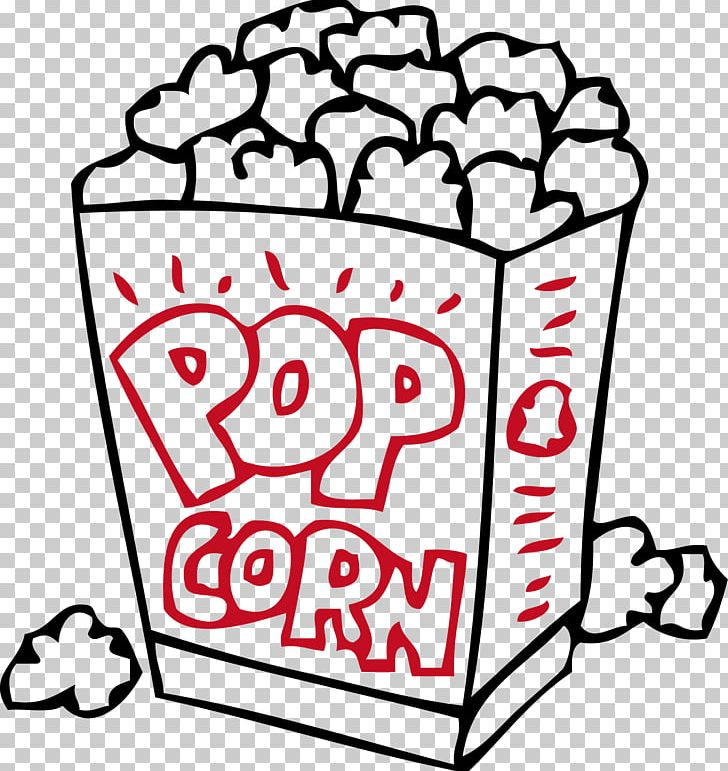 popcorn cartoon black and white