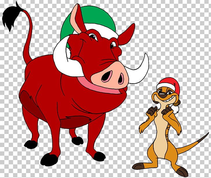 Timon And Pumbaa Simba Christmas Cartoon PNG, Clipart, Art, Artwork, Carnivoran, Cattle Like Mammal, Character Free PNG Download