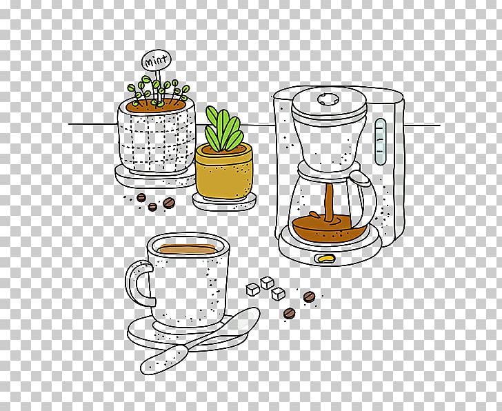 Coffee Illustration PNG, Clipart, Cartoon, Coffee, Coffee, Coffeemaker, Coffee Mug Free PNG Download