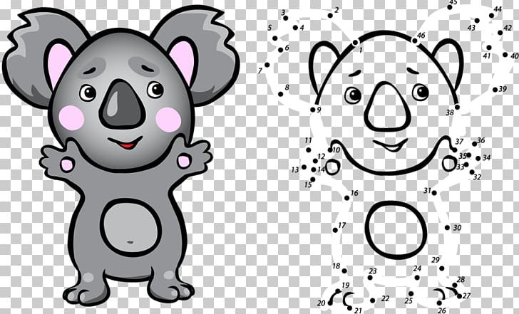 Koala Coloring Book Drawing Cartoon Illustration PNG, Clipart, Animal, Animals, Black, Black And White, Carnivoran Free PNG Download