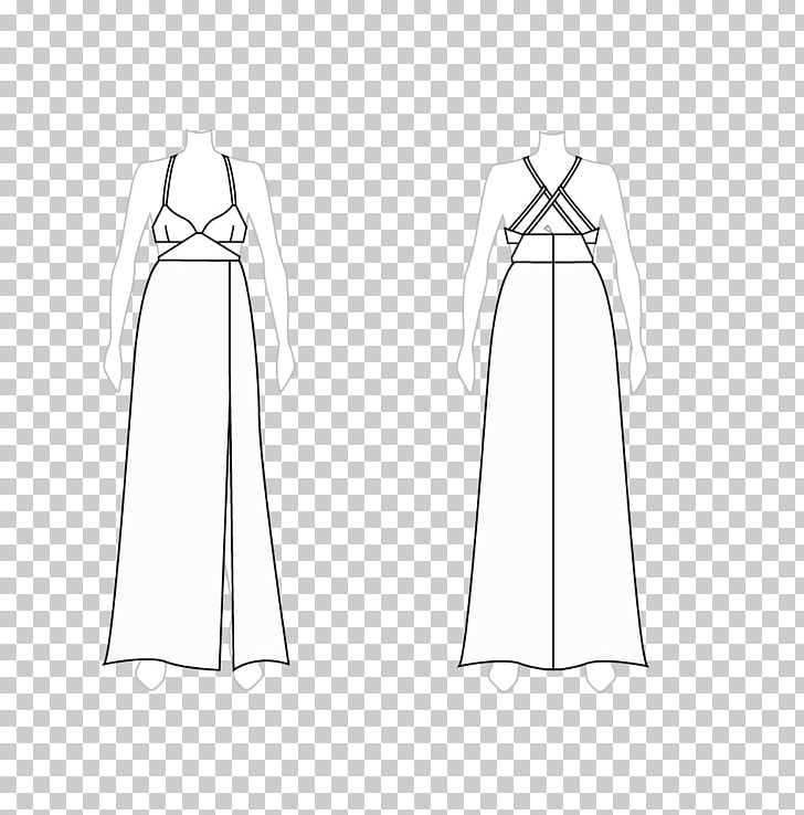 Dress Pattern Sketch Clothing Gown PNG, Clipart, Abdomen, Angle, Arm, Black, Black And White Free PNG Download