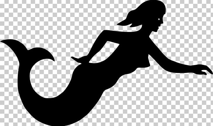 Silhouette Ariel Mermaid PNG, Clipart, Animals, Ariel, Arm, Black And White, Drawing Free PNG Download