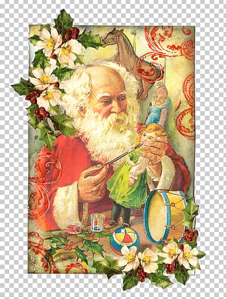 Santa Claus Floral Design Christmas Ornament Art PNG, Clipart, Art, Christmas Ornament, Floral Design, Santa Claus Free PNG Download